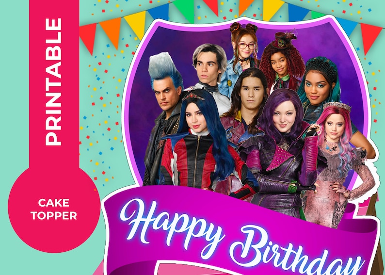 Descendants 3 Printable Cake Topper Digital Cake Topper - Etsy