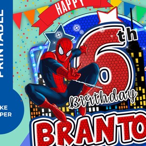 Spiderman Printable Cake Topper, Digital Cake Topper, Personalized - Etsy