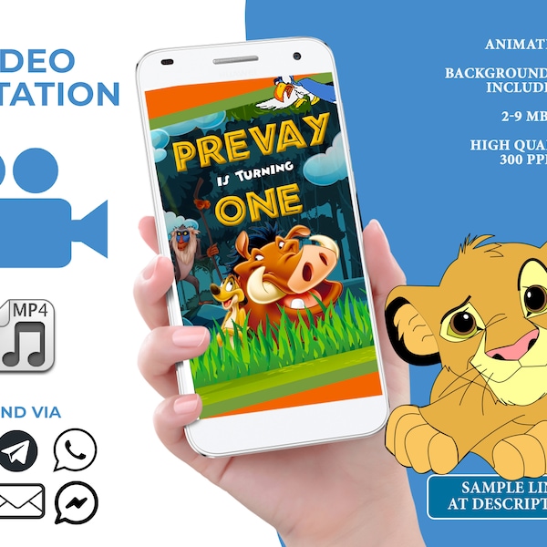 Lion King Birthday Invitation,video animated invitation