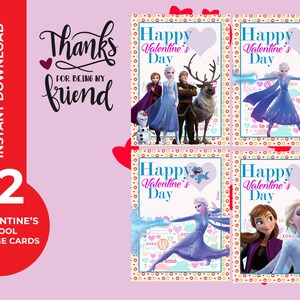 Frozen 2 Biglietti di San Valentino, biglietti di scambio di San Valentino stampabili, download digitale istantaneo