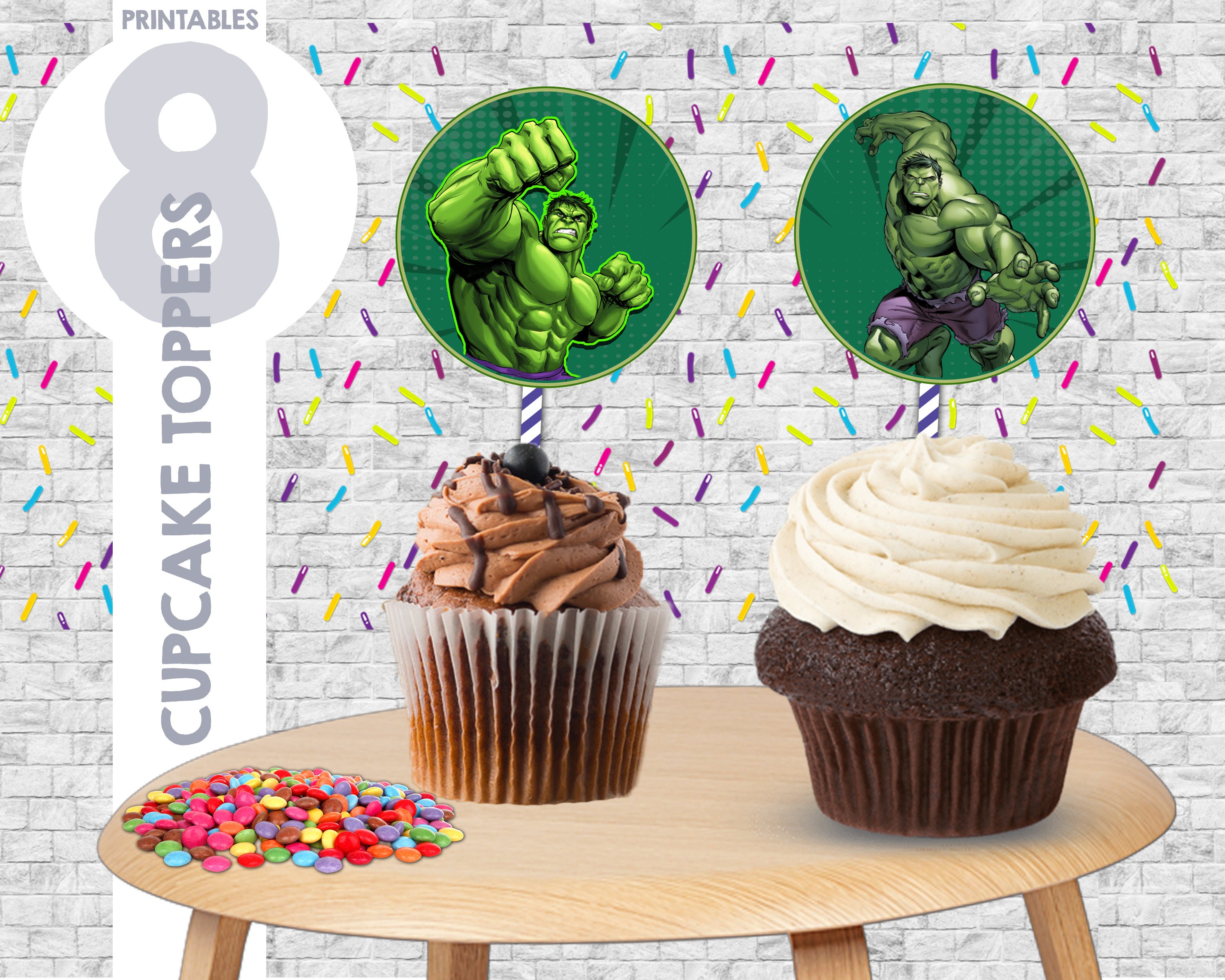 Hulk Cupcake Toppers