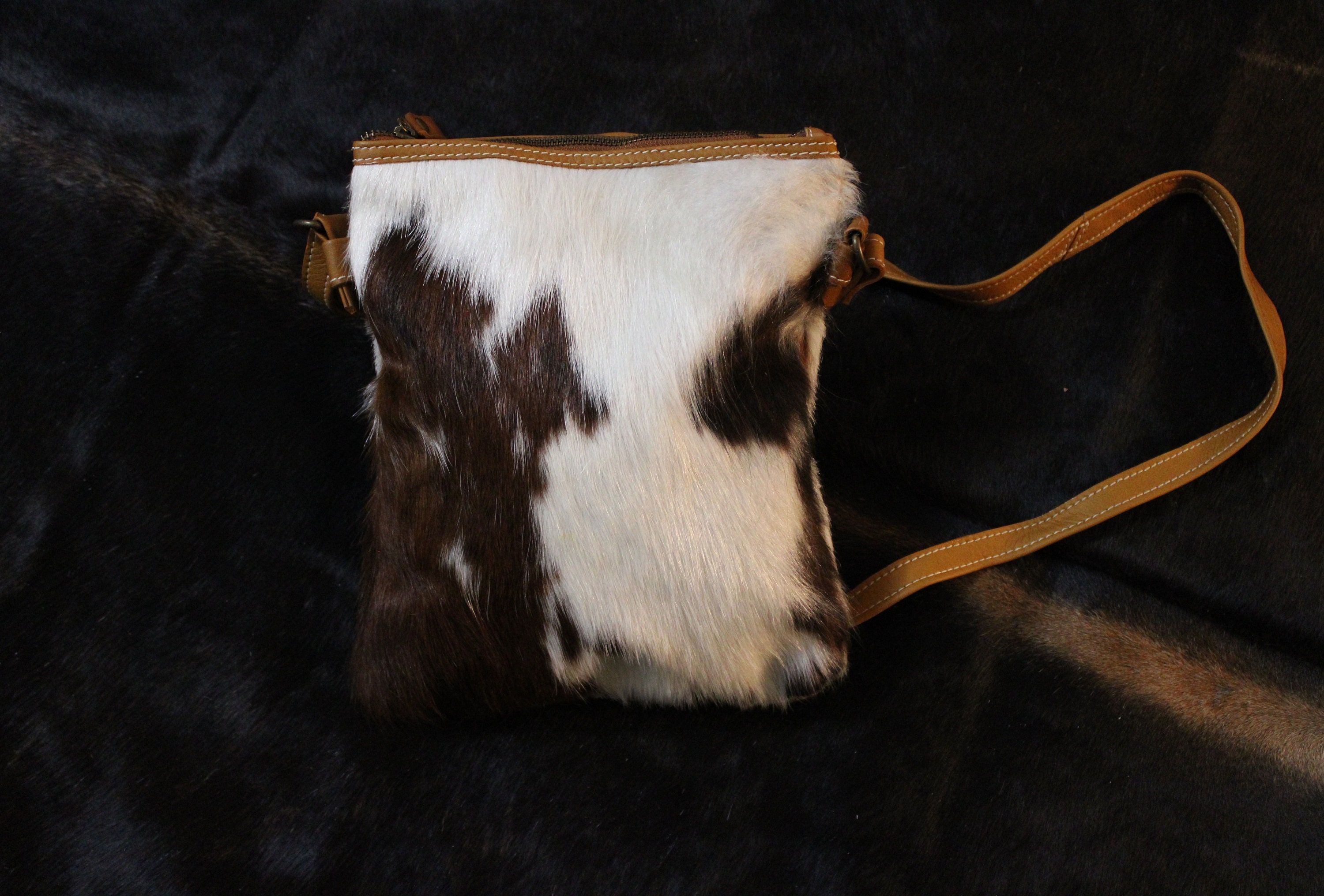 Cowhide Crossbody Bag Tricolor Cowhide Leather Crossbody | Etsy