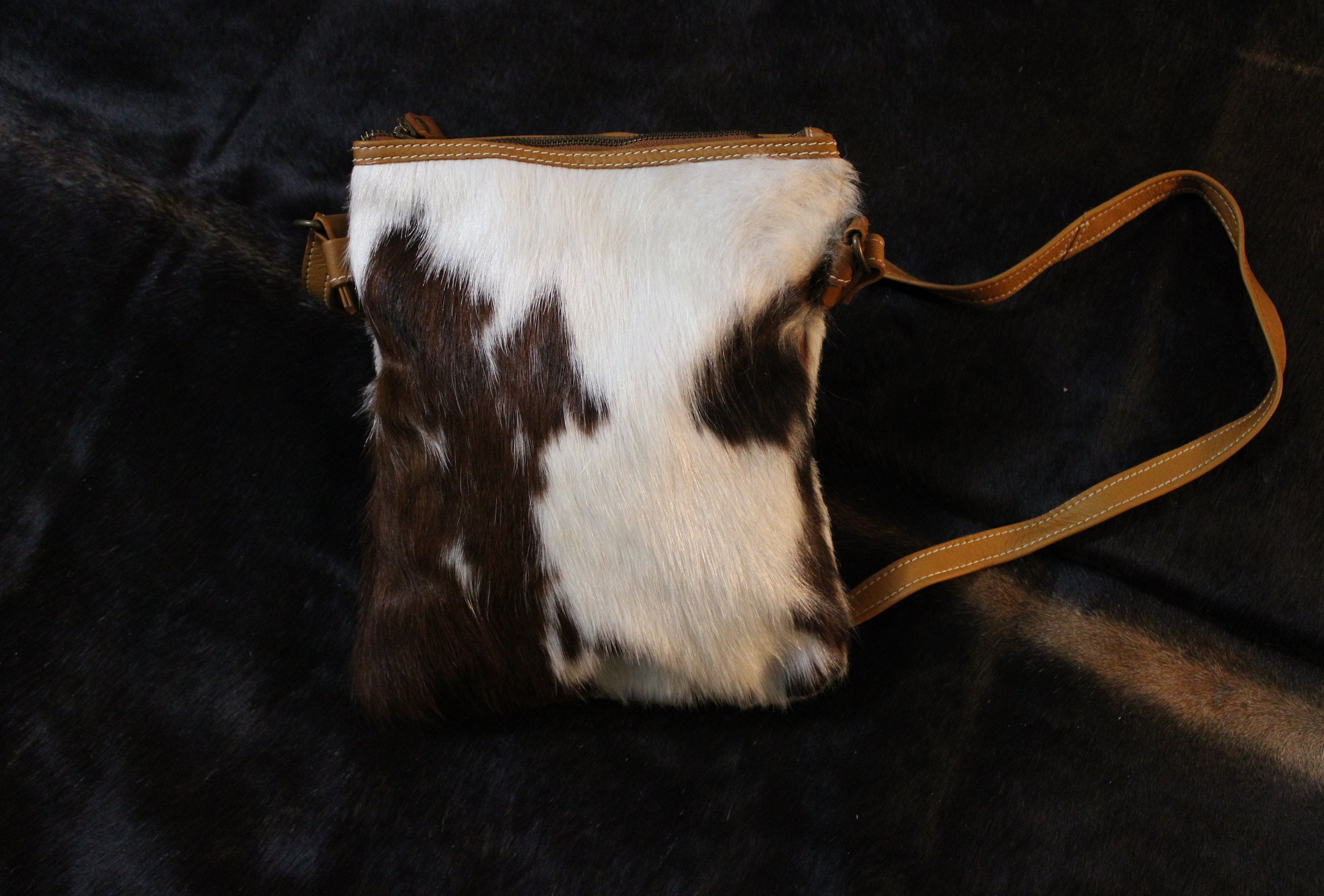 Cowhide Crossbody Bag Tricolor Cowhide Leather Crossbody Etsy