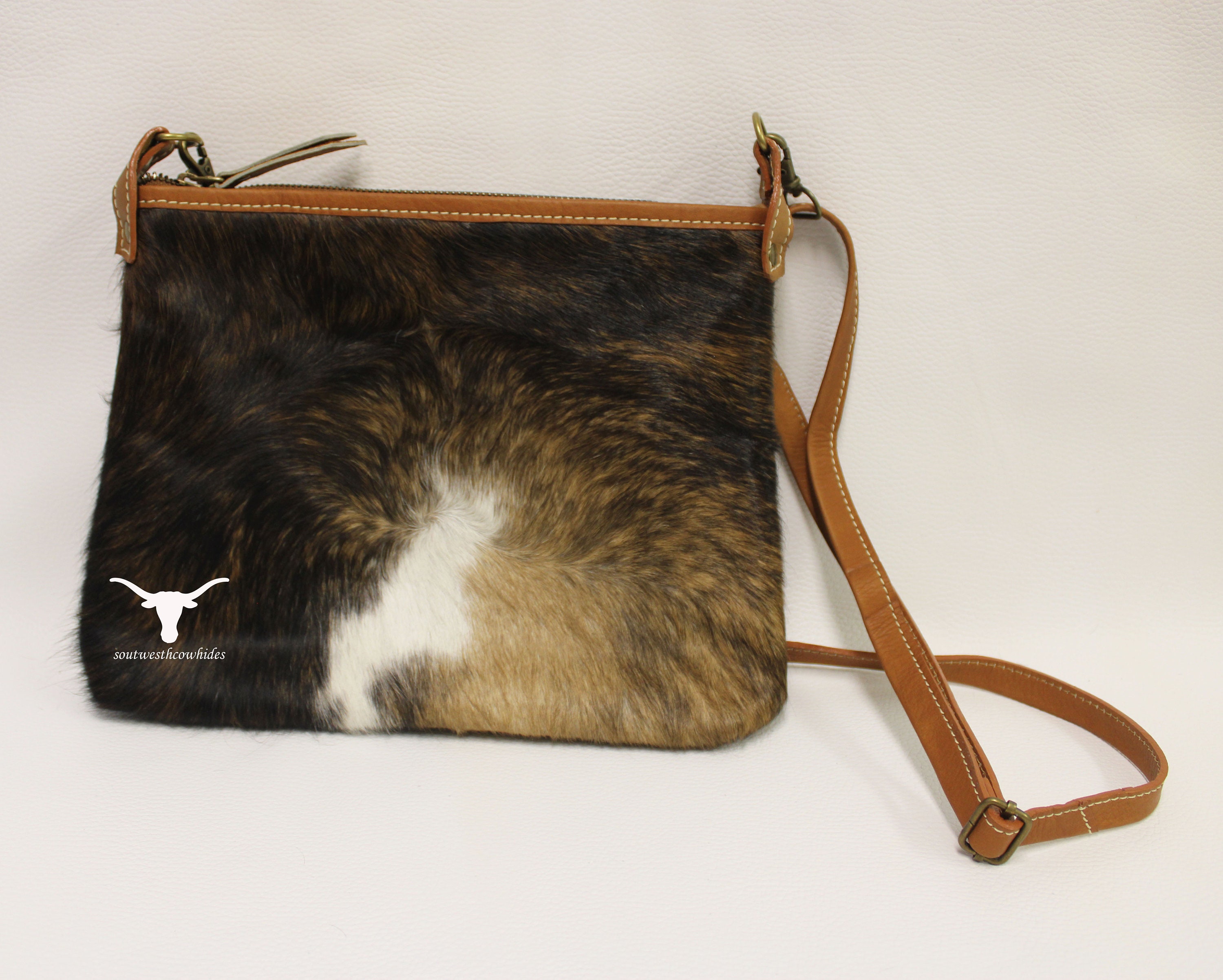 Cowhide Crossbody Bag Tricolor Cowhide & Leather Crossbody Etsy