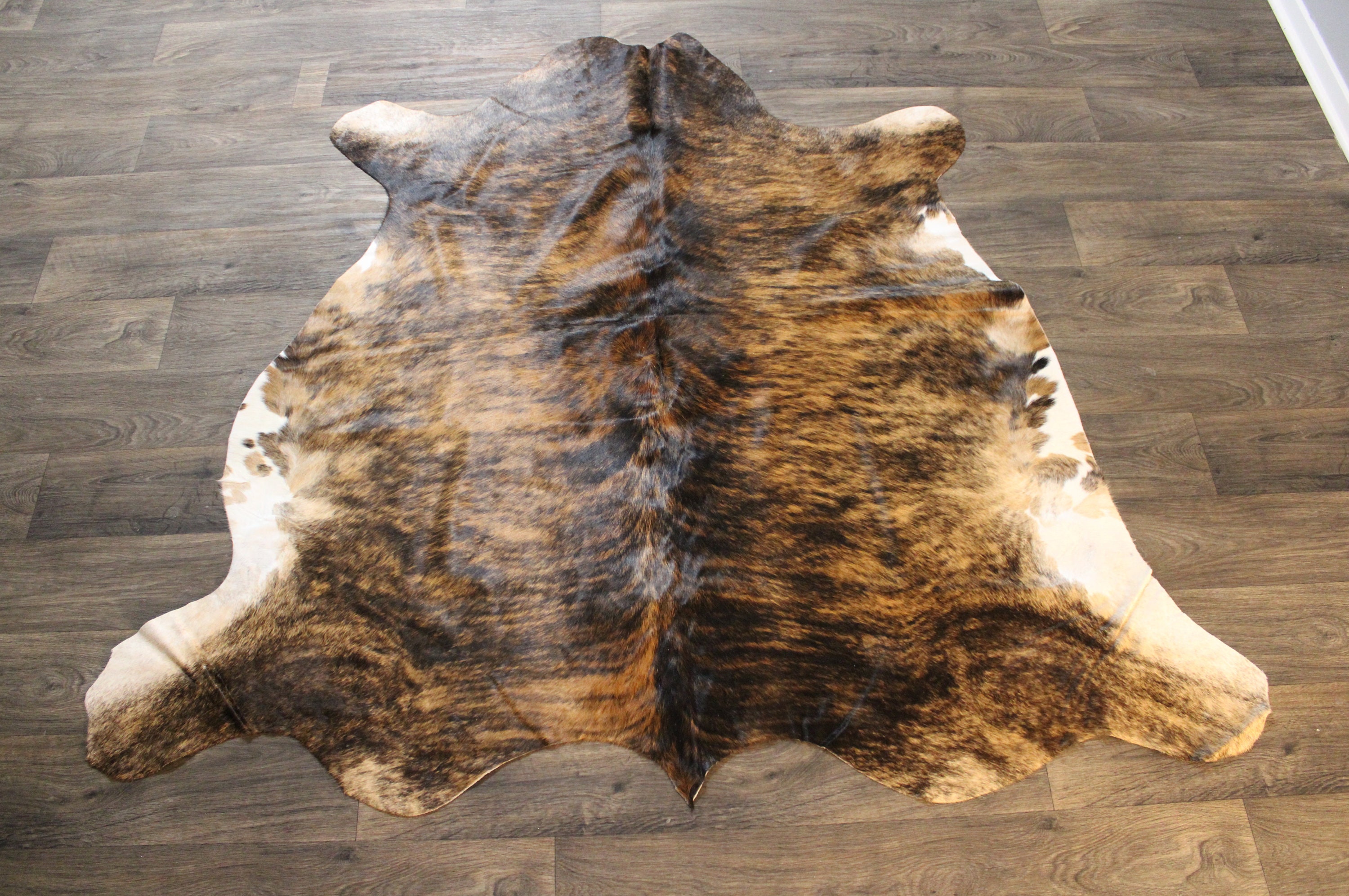 Brindle Tan Cowhide Rug Size XL 7x6 Ft L Etsy