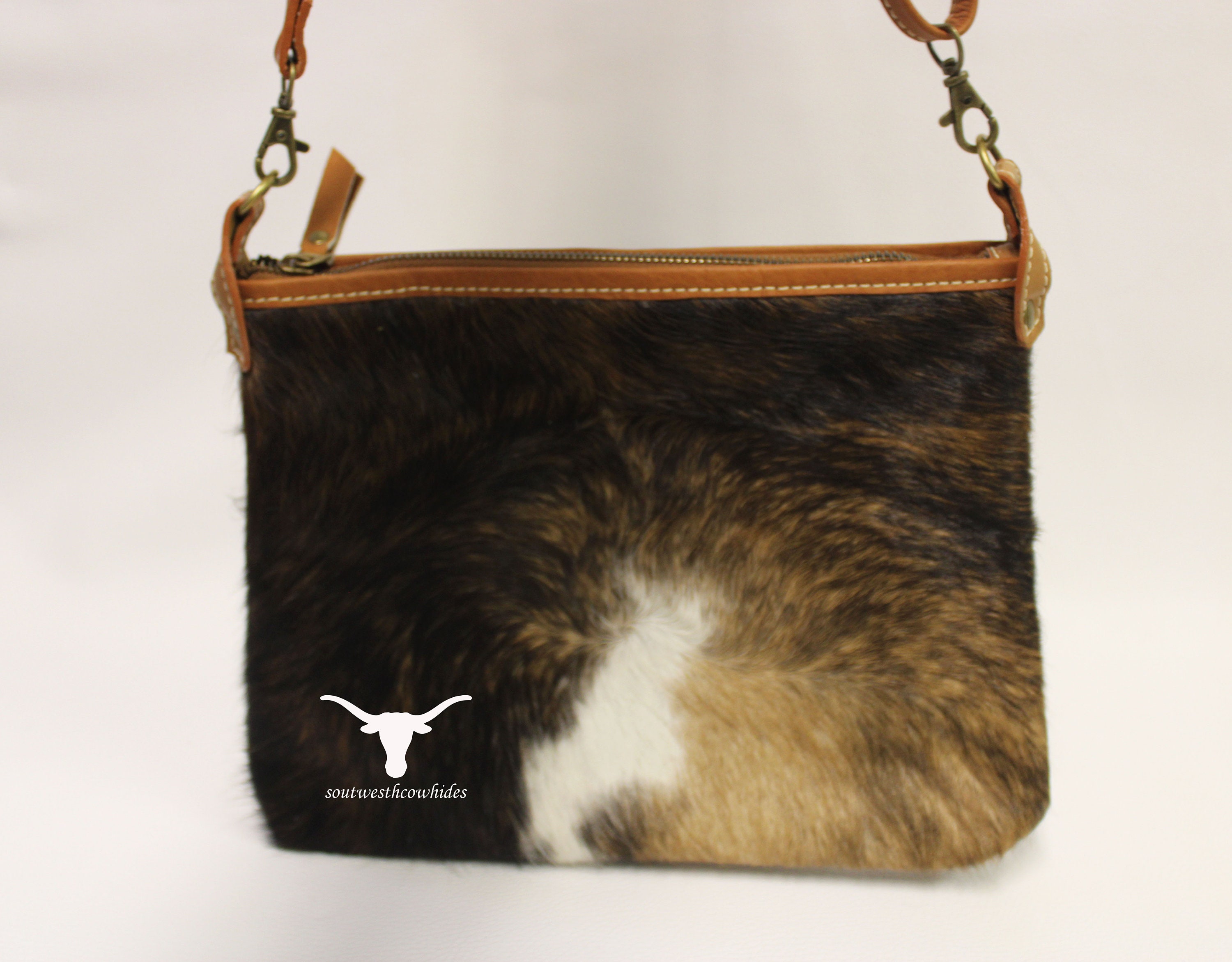 Cowhide Crossbody Bag Tricolor Cowhide & Leather Crossbody Etsy