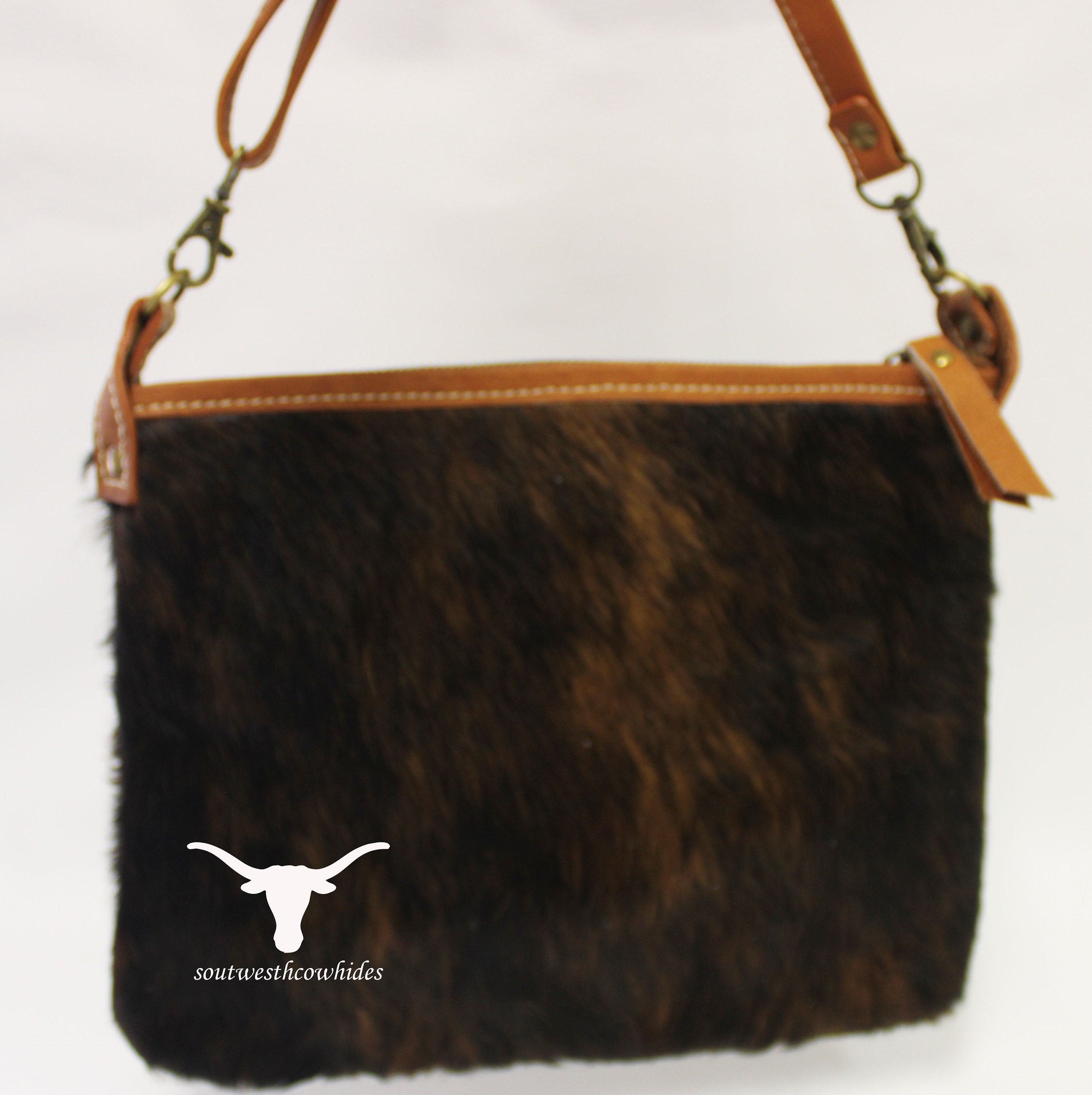 Cowhide Crossbody Bag Brown Cowhide & Leather Crossbody Etsy