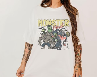 Retro Monster Mash Tee: Vintage Halloween Graphic, Comfort Colors Shirt