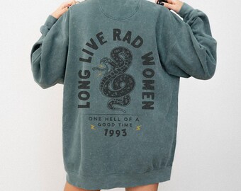 Rad Frauen Schlange Grafik-Sweatshirt - Komfort Farben Feminist Pullover