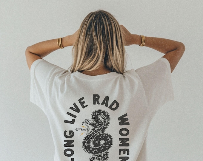 Rad Women Snake Graphic Tee: Retro 90s Style Comfort Colors Shirt