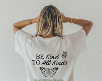 Be Kind Butterfly Graphic Tee: Inspirational Women's Cotton T-Shirt