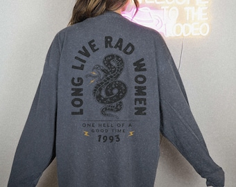 Cooles Longsleeve für Frauen: Vintage Snake Graphic, Comfort Colors