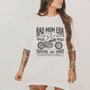 Rad Mom Motorcycle Graphic Tee: Vintage Comfort Colors Shirt
