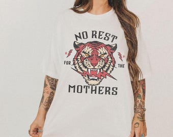 Tiger Mom Graphic Tee: Retro Empowered Mothers Shirt