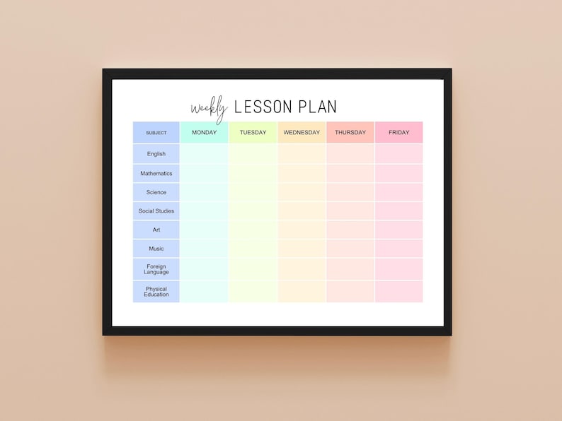 Weekly Lesson Plan Printable|editable Teacher Planner|homeschool ...