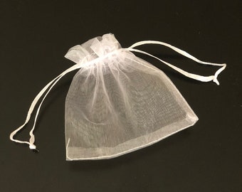 White Organza Bags, 50 Pack