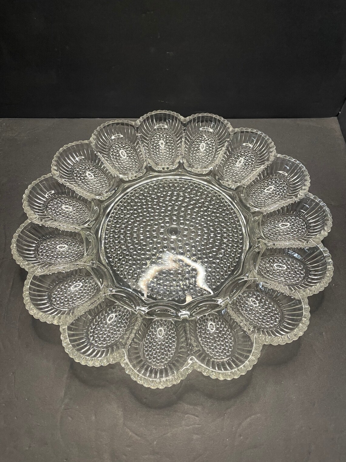 Indiana glass co hobnail deviled egg tray Etsy