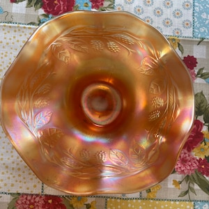 Fenton carnival glass blackberry bowl