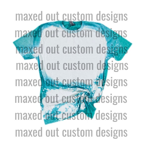 Gildan Softstyle Mockup Bleach Shirt Mockup Heather Seafoam Mockup