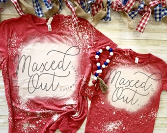Bleached Fourth of July Bella Canvas 3001CVC Heather Red Sublimation Mom and Me Youth T-Shirt Patriotic Summer Mockup DIGITAL DOWNLOAD ONLY