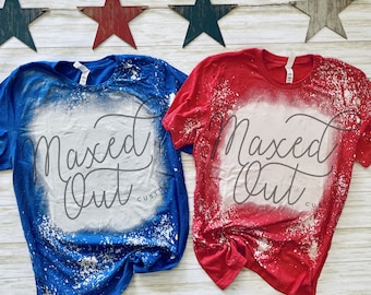 Bleached Fourth of July Bella Canvas 3001CVC Heather Red True Royal Blue Sublimation T-Shirt Patriotic Summer Mockup DIGITAL DOWNLOAD ONLY