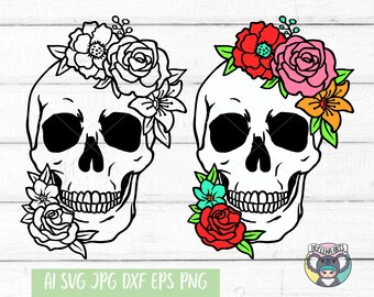 Download Floral Skull Svg Etsy Yellowimages Mockups