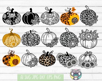 Download Floral Pumpkin Svg Etsy