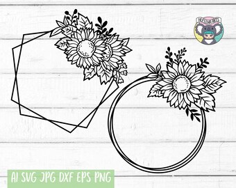 Download Sunflower Frame Svg Etsy