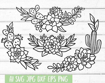 Download Succulent Wreath Svg Etsy