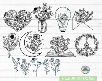 Download Flower Bouquet Svg Etsy
