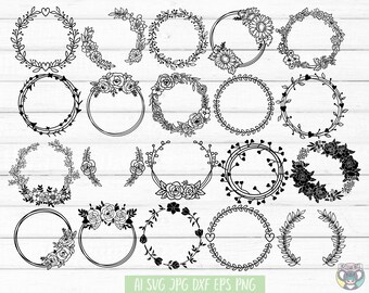 Download Flower Wreath Svg Etsy