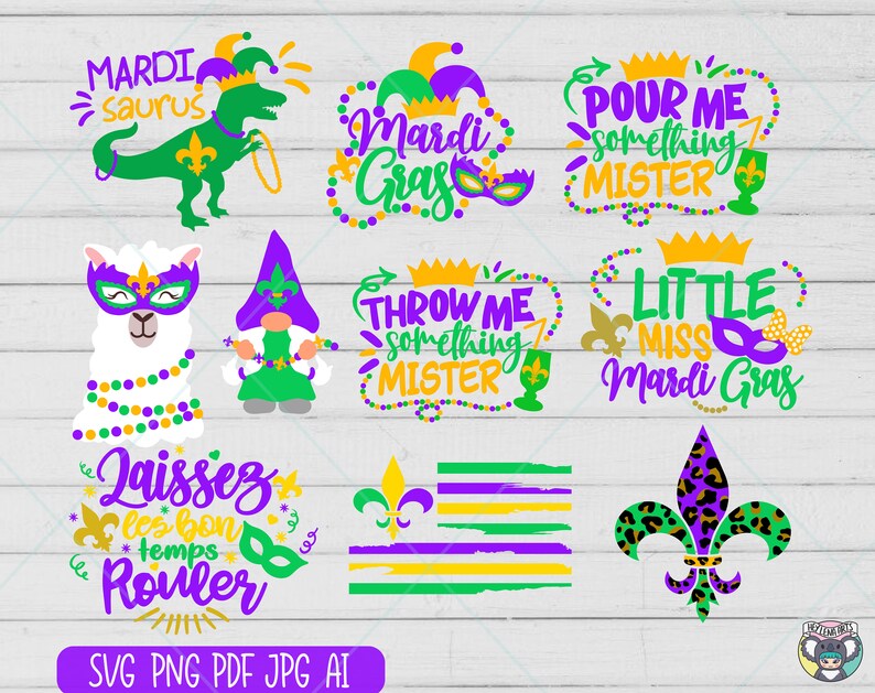Mardi Gras SVG Bundle: Louisiana, New Orleans Designs (Digital Files) image 2