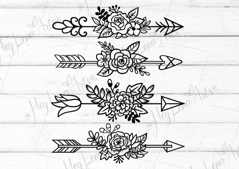 Download Arrow SVG Floral wreath svg Arrow With Flowers svg Bride ...