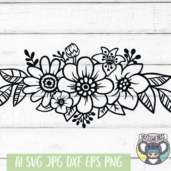 Floral Wreath svg, Flower svg, Floral Border svg, Floral Swag svg, Wedding svg, Bride svg, Svg Files for Cricut, cut file, png