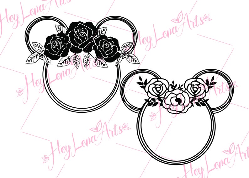 Download Minnie Mouse Floral Wreath SVG floral svg cricut cut file | Etsy