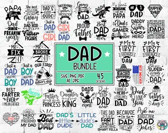 Funny Dad SVG-bundel: Vaderdag Cricut Cut-bestanden