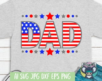 American Flag Dad SVG: Father's Day Shirt Design (Digital Download)