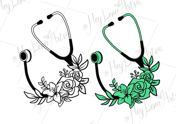Download Stethoscope Svg Nurse Life Svg Nursing Svg Floral Wreath Etsy