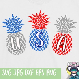 4th of July svg, Pineapple svg, Independence Day svg, American flag svg, patriotic, Svg Files for Cricut, cut file, dxf files for lase