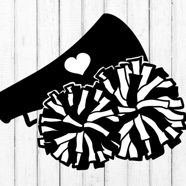 Cheerleader SVG, Megaphone svg, Pom Pom svg, Cheer mom svg, Football, Cricut, Cut File, Softball, Baseball, Basketball, svg jpg eps png dxf