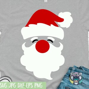 Weihnachtsmann Gesicht svg, Weihnachten svg, Weihnachten Shirt svg, SVG-Dateien für Cricut, cut Datei, dxf Dateien für Laser, eps png