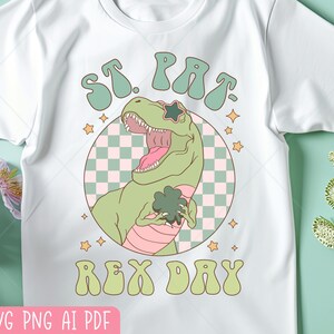 Dia de São Patrício retrô PNG, Dia de São Patrício SVG, Dia de São Patrício SVG, Dinossauro da Sorte SVG, Dia de São Patrício PNG, T-Rex da Sorte SVG, Dinossauro PNG