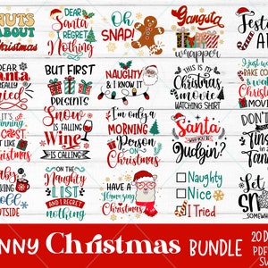 Bundle Noël drôle SVG, Svg drôle de citations de Noël, citations drôles svg, svg de signe de Noël, Noël svg, svg hiver, fichiers pour Cricut