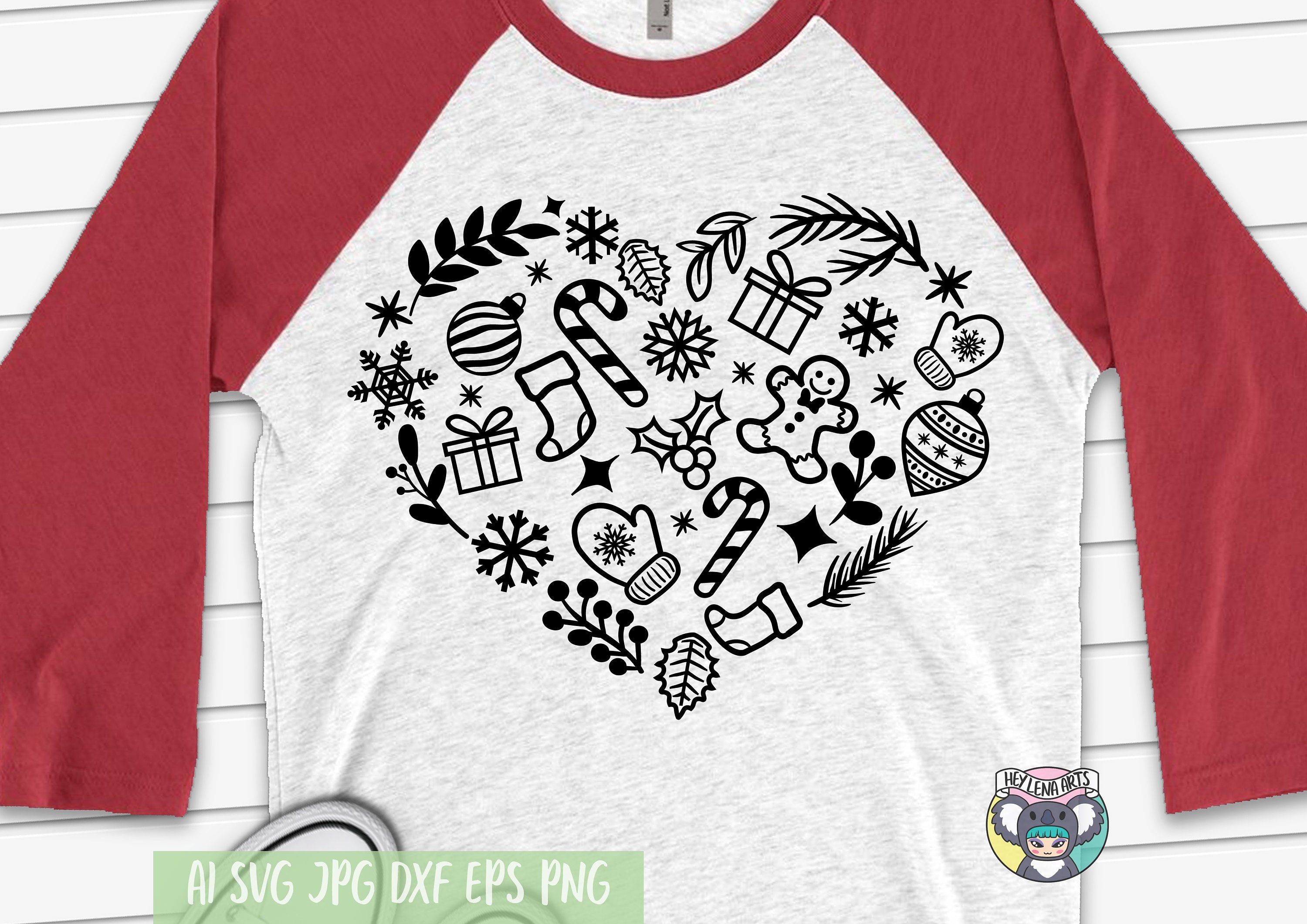 Christmas Heart SVG: Holiday Shirt Design (digital Download) - Etsy