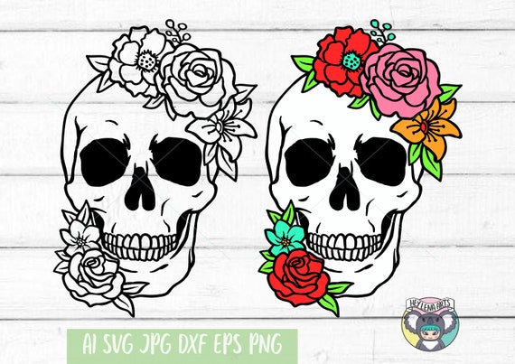 Free Free Flower Skull Svg SVG PNG EPS DXF File