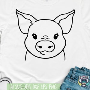 Pig svg, Piglet Svg, Pig Face svg, Cute Pig svg, Farm Animal svg, Farmhouse, Svg Files for Cricut, Cut File, dxf files for laser