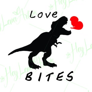 Valentines Day Svg, Love Bites svg, Valentines shirt svg, Dinosaur Bites svg, Svg files for Cricut, Cut File, Broken Heart