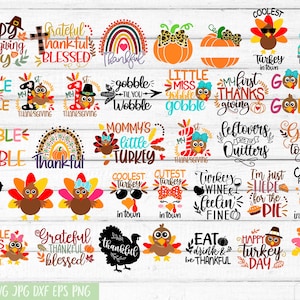 Pacote SVG de Ação de Graças, SVG de Ação de Graças, Gobble SVG, Camiseta de Ação de Graças SVG, Svg de Agradecimento, Svg de Agradecimento, Arquivos SVG para Cricut