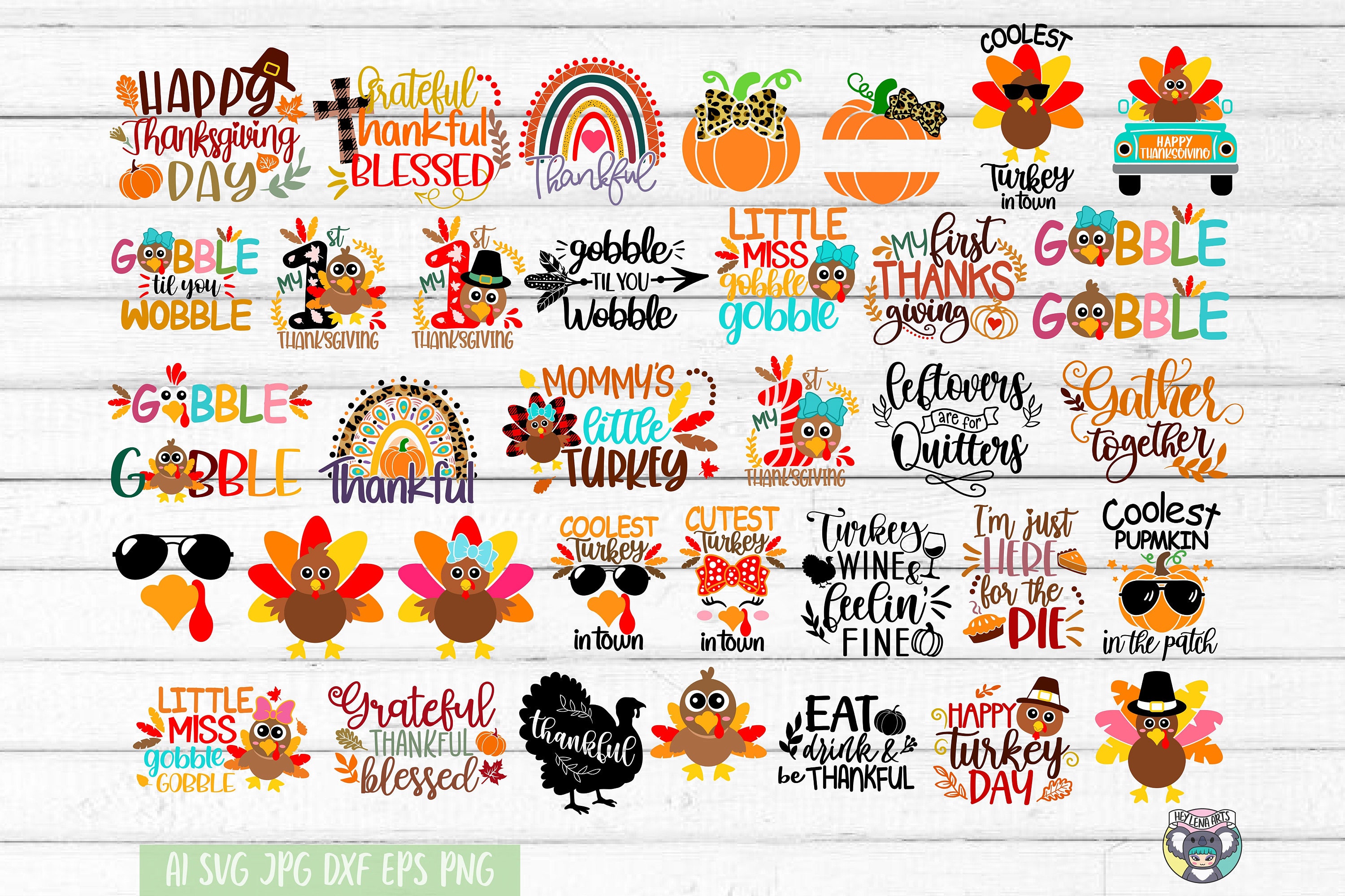 Thanksgiving Svg Bundle Thankgiving Svg Gobble SVG - Etsy