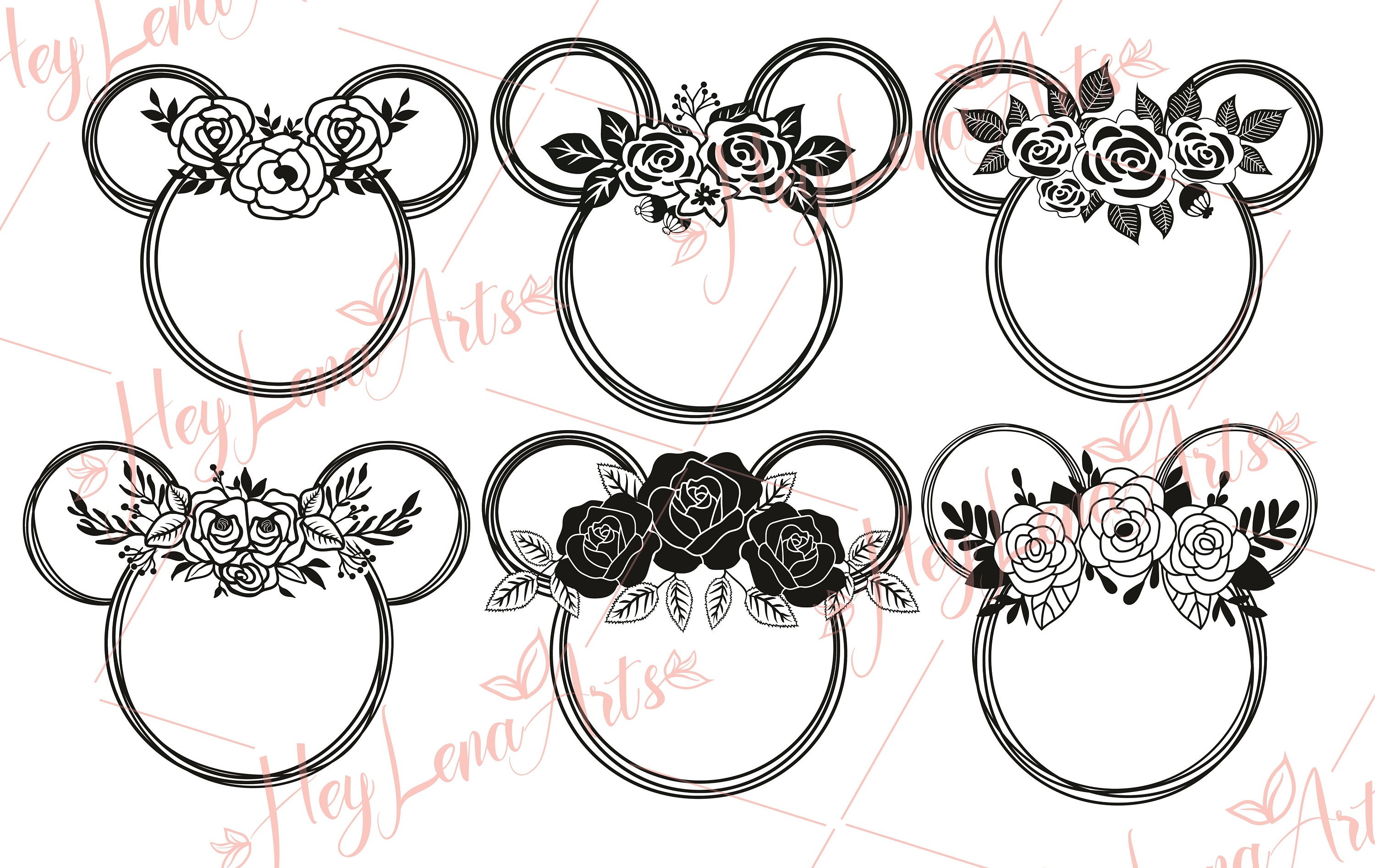 Minnie Mouse Monogram Wreath SvgSVG Files